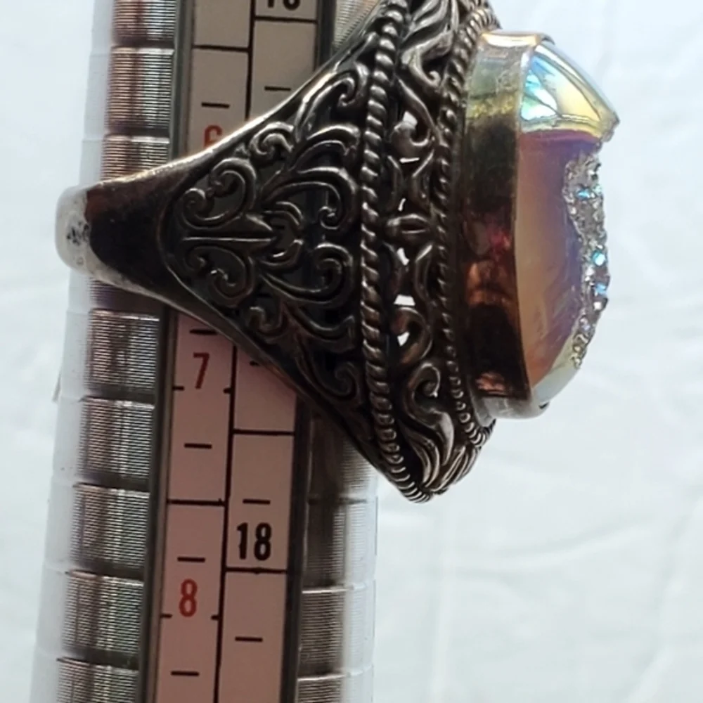Women's Drury Quartz Silver Look‎ Ring Size 6-1/2 NWT